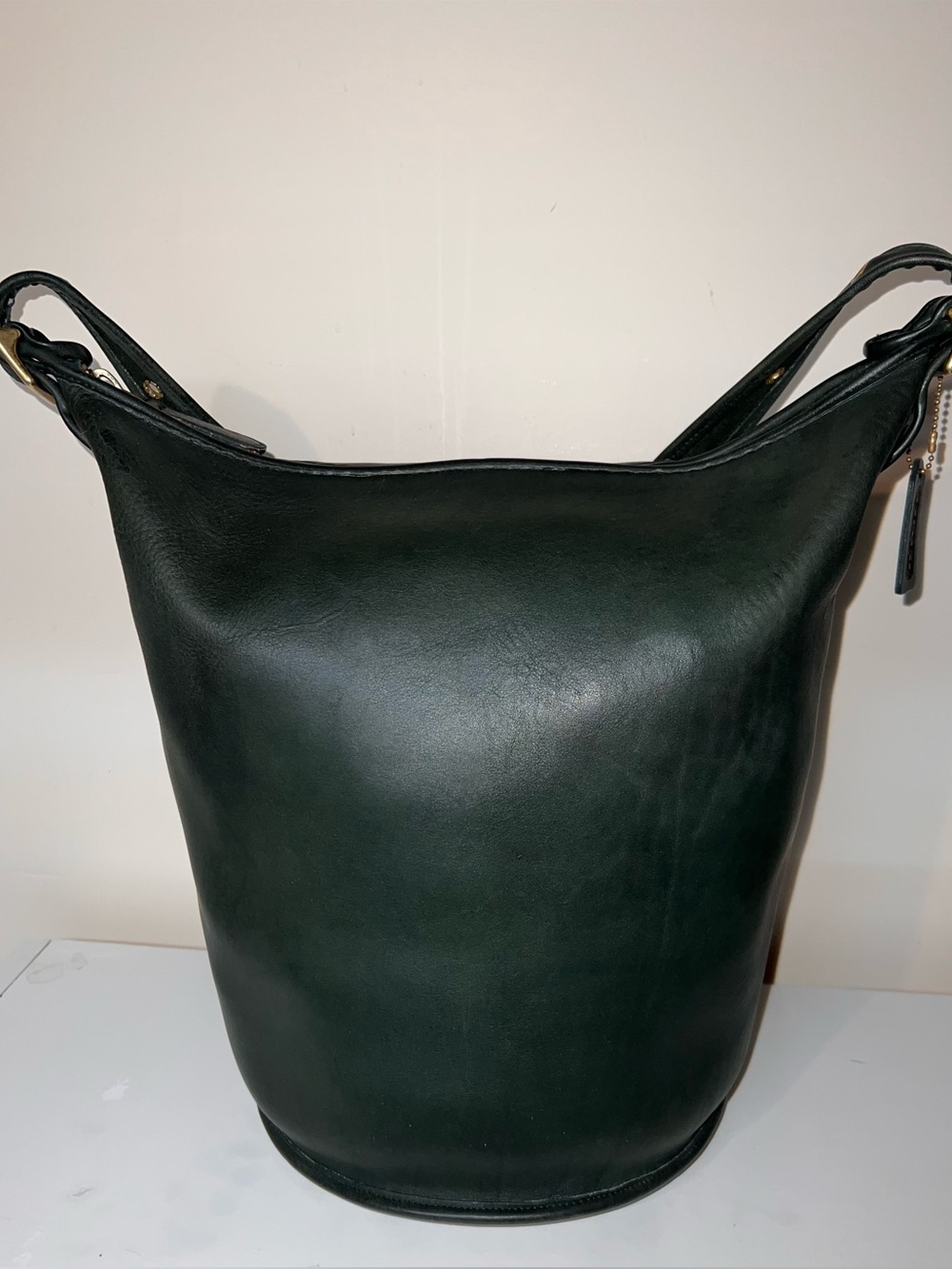 Vintage Coach Bottle Green  Duffle Sac XL Bucket Bag 9085